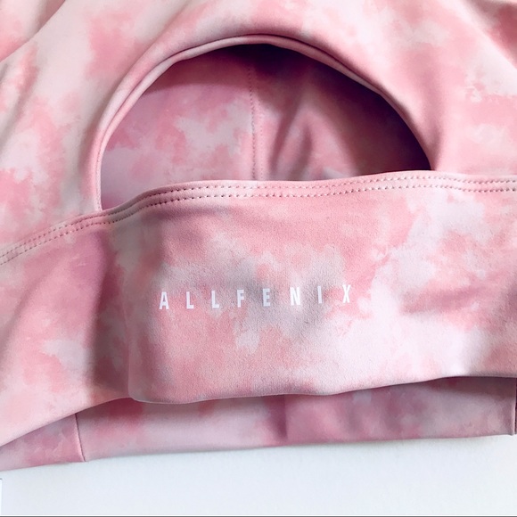 ALL FENIX x ANTHROPOLOGIE BLUSH PINK TIE DYE MOISTURE WICK LONG BRA SIZE MEDIUM - Picture 7 of 14